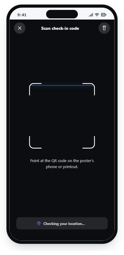 QR check-in scanner